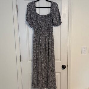 Madewell maxi floral dress with puff sleeves
